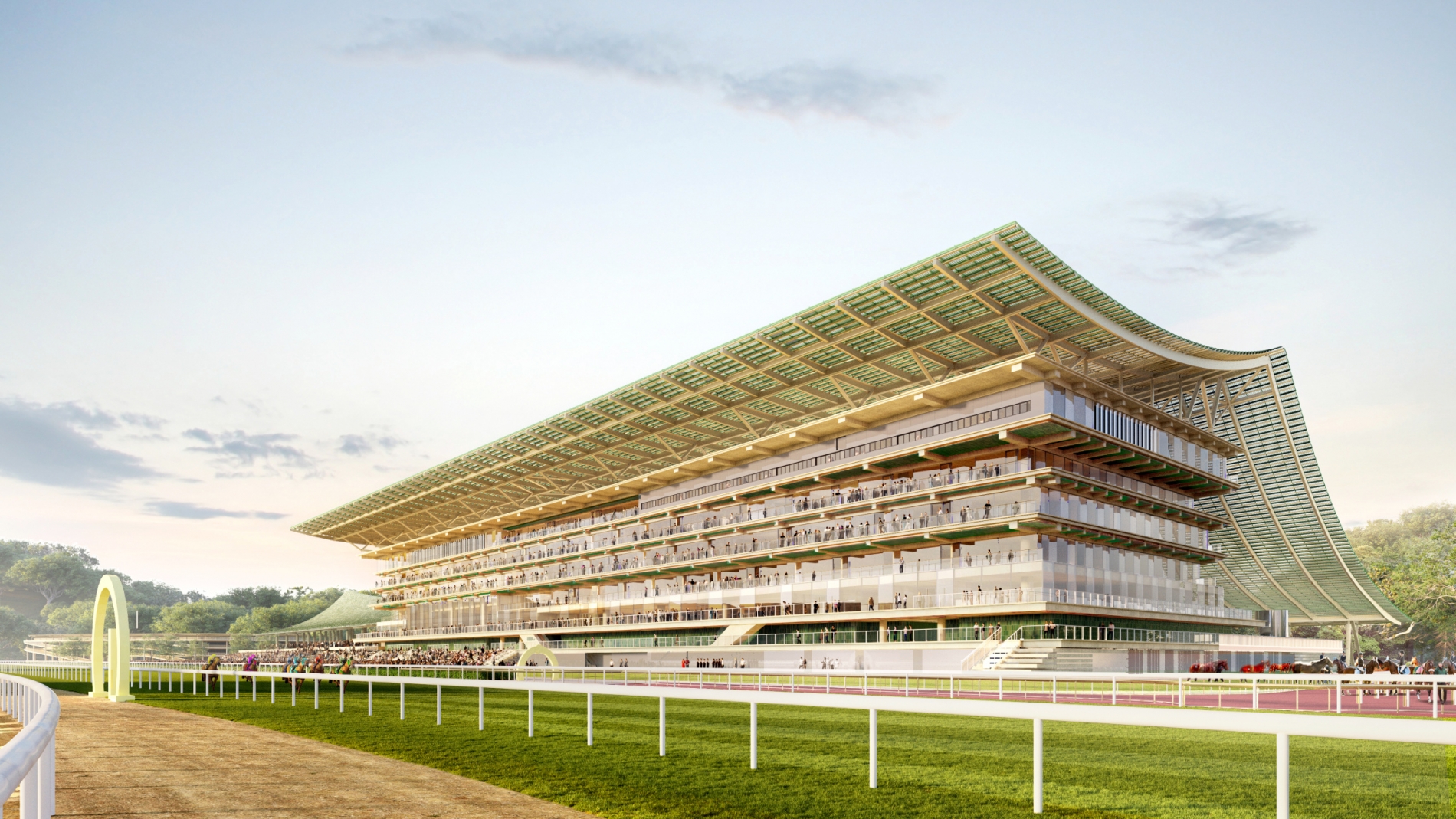 Un projet de tribunes sur l'hippodrome de Conghua...